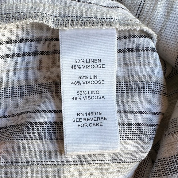 Casa Cabana Linen Anita Nautical Beach Pants Wide Leg Lagenlook Size Small - Picture 3 of 4